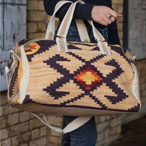 Boho Aztec print weekender duffel carpet bag
